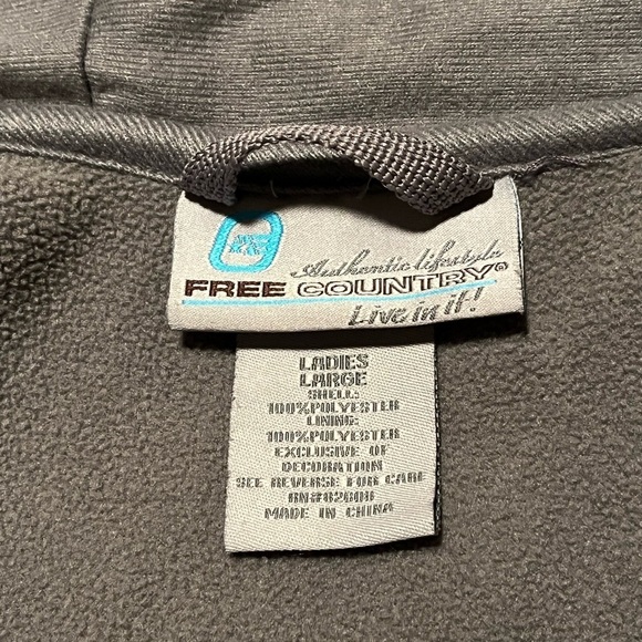 Free Country Fleece Zin Up Hooded Jacket Sz Large - Picture 8 of 9